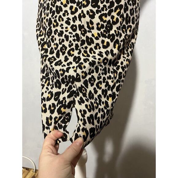 H&M Brown Leopard Print Pencil Dress lined - Picture 7 of 13